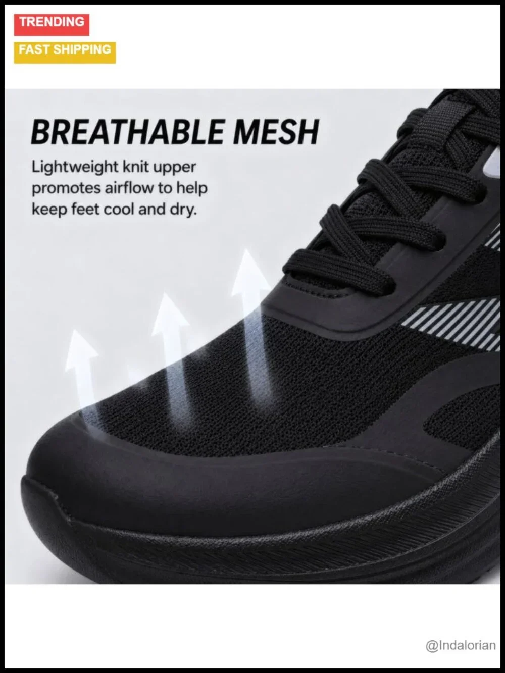 Men's Wide Toe Box Mesh Walking Shoes with Thick Cushioned Sole